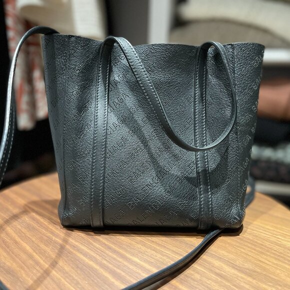 Balenciaga Smooth Calfskin Logo Perforated XXS Everyday Tote Black - Picture 1 of 9